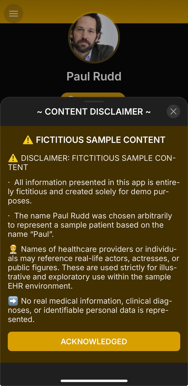Demographics Page (Content Disclaimer)